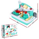 keezi kids kitchen play set play pretend sink dishwasher toys green