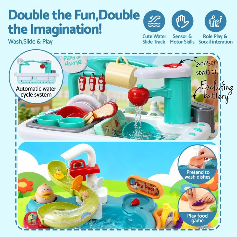 keezi kids pretend kitchen sink and water playset fishing game toys play food keezi kids pretend kitchen sink and water playset fishing game toys play food