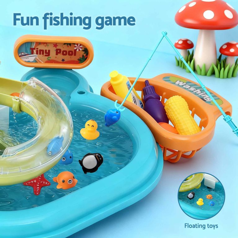 keezi kids pretend kitchen sink and water playset fishing game toys play food keezi kids pretend kitchen sink and water playset fishing game toys play food