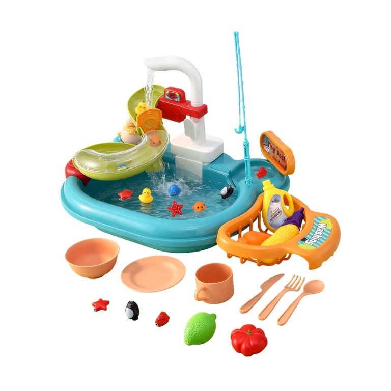 keezi kids pretend play kitchen sink with faucet floating fishing toys play food keezi kids pretend play kitchen sink with faucet floating fishing toys play food