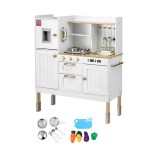 keezi kids kitchen play set wooden pretend toys cooking children storage golden keezi kids kitchen play set wooden pretend toys cooking children storage golden