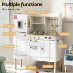keezi kids kitchen play set wooden pretend toys cooking children storage golden keezi kids kitchen play set wooden pretend toys cooking children storage golden