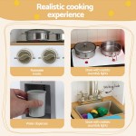 keezi kids kitchen play set wooden pretend toys cooking children storage golden keezi kids kitchen play set wooden pretend toys cooking children storage golden
