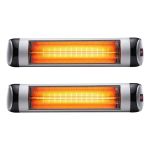 devanti 2pcs electric radiant strip heater indoor outdoor patio remote control 1500w