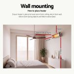 devanti 2pcs electric radiant strip heater indoor outdoor patio remote control 1500w