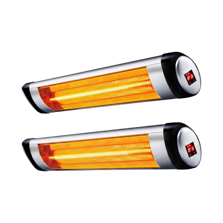 devanti 2pcs electric radiant strip heater indoor outdoor patio remote control 1500w