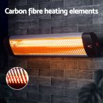 devanti 2pcs electric radiant strip heater outdoor indoor patio infrared heaters 3000w