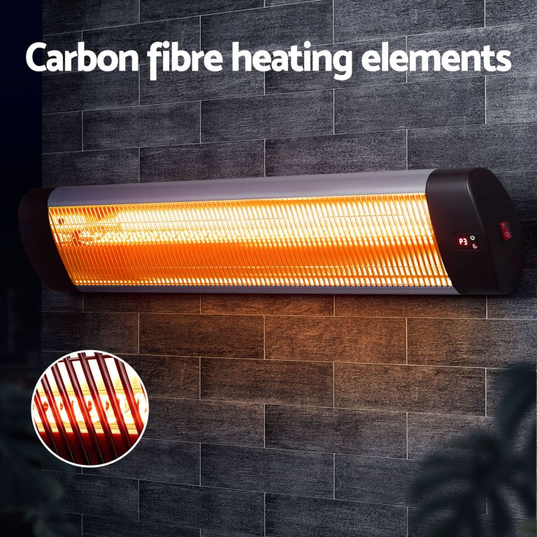 devanti 2pcs electric radiant strip heater outdoor indoor patio infrared heaters 3000w