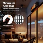 devanti 2pcs electric strip heater radiant infrared heaters 2000w