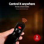 devanti 2pcs electric strip heater radiant infrared heaters remote control 3000w