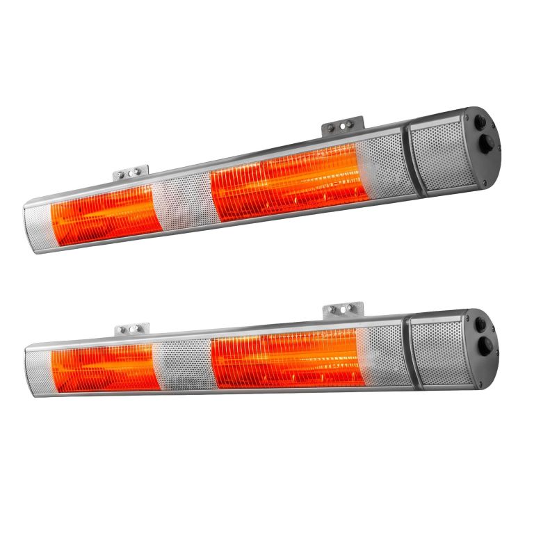 devanti 2pcs electric strip heater radiant infrared heaters remote control 3000w
