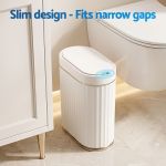 devanti sensor bins 7l motion sensor trash can slim touchless automatic waste bin white