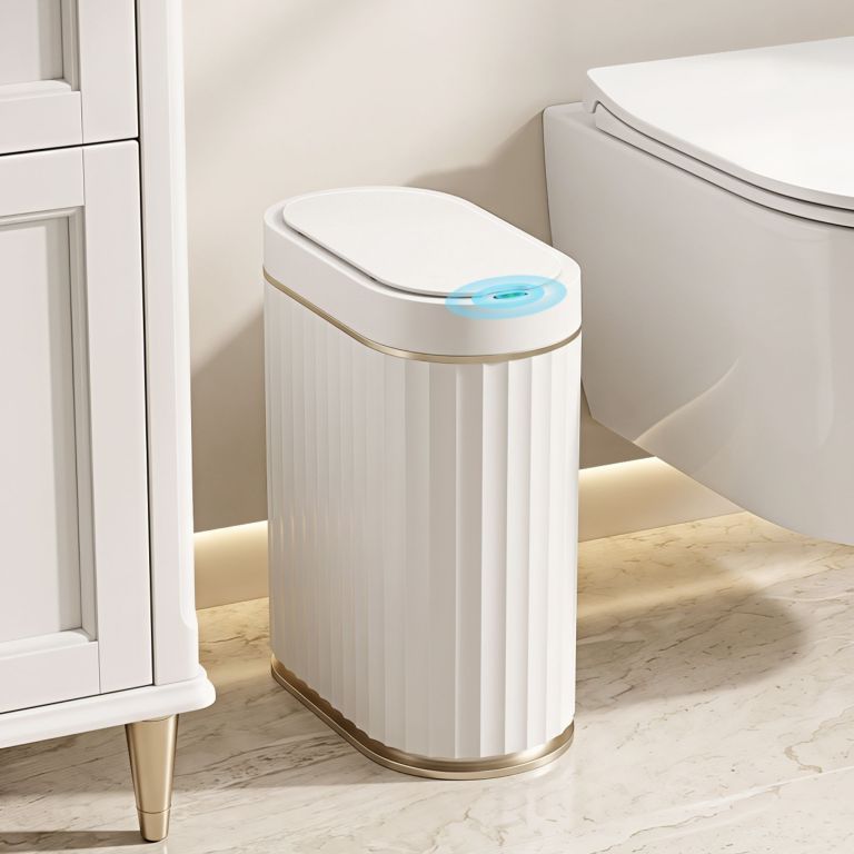 devanti sensor bins 7l motion sensor trash can slim touchless automatic waste bin white