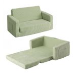 artiss 2 in 1 sofa foam couch with side pocket light green