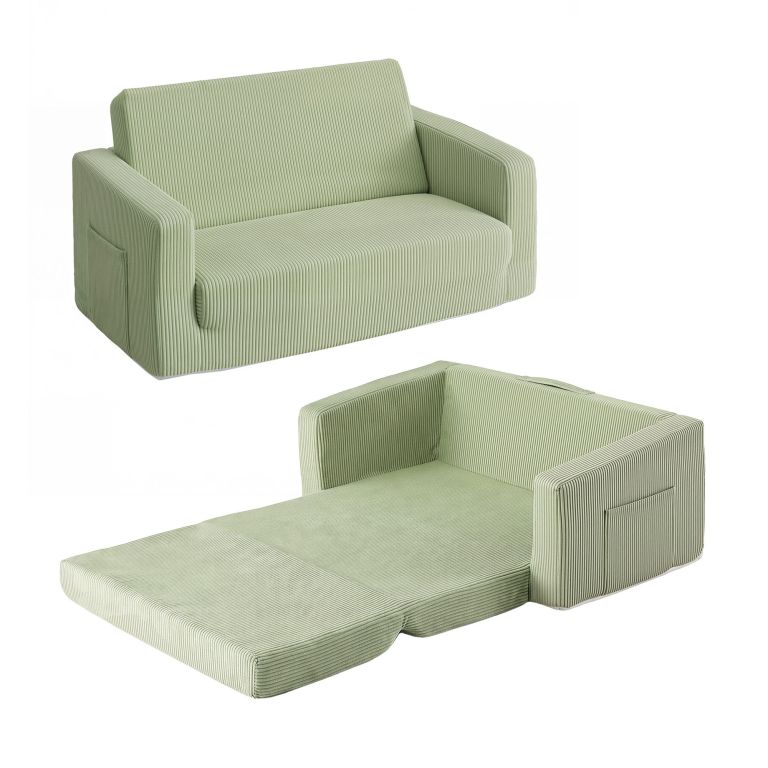 artiss 2 in 1 sofa foam couch with side pocket light green
