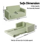 artiss 2 in 1 sofa foam couch with side pocket light green
