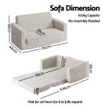 artiss 2 in 1 sofa foam couch with side pocket light grey