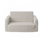 artiss 2 in 1 sofa foam couch with side pocket light grey