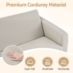 artiss 2 in 1 sofa foam couch with side pocket light grey