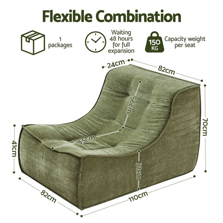 artiss floor sofa armless chenille no assembly removable cover green artiss floor sofa armless chenille no assembly removable cover green