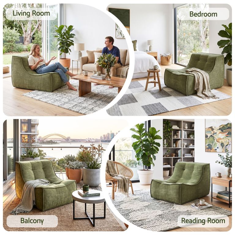 artiss floor sofa armless chenille no assembly removable cover green artiss floor sofa armless chenille no assembly removable cover green