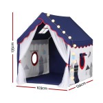 keezi kids play tent playhouse castle with floor mat string ball light 134x103cm