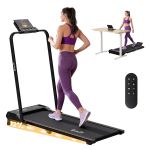 everfit 3 in 1 walking pad treadmill 12% incline foldable under desk treadmills for home gym with 40cm wide belt black