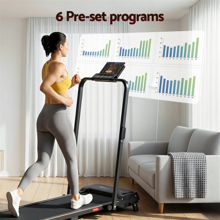 everfit 3 in 1 walking pad treadmill 12% incline foldable under desk treadmills for home gym with 40cm wide belt black
