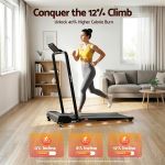 everfit 3 in 1 walking pad treadmill 12% incline foldable under desk treadmills for home gym with 40cm wide belt black