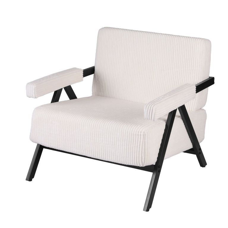 artiss compressed armchair white corduroy accent chair for small space artiss compressed armchair white corduroy accent chair for small space