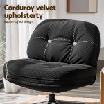 artiss swivel chair nursing armchair lounge corduroy steel star base black