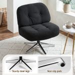 artiss swivel chair nursing armchair lounge corduroy steel star base black