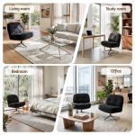 artiss swivel chair nursing armchair lounge corduroy steel star base black