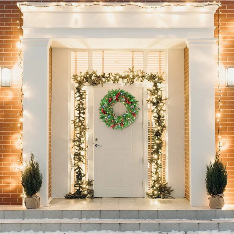 pre lit christmas wreath with led lights