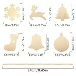 diy wooden christmas tree ornaments craft set (60pcs)