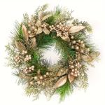 classic christmas wreath golden leaves and berries classic christmas wreath golden leaves and berries