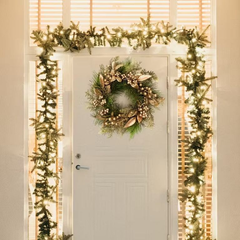 classic christmas wreath golden leaves and berries classic christmas wreath golden leaves and berries