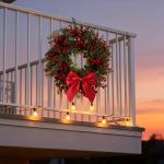 artificial christmas wreath with red bow (2pcs) artificial christmas wreath with red bow (2pcs)