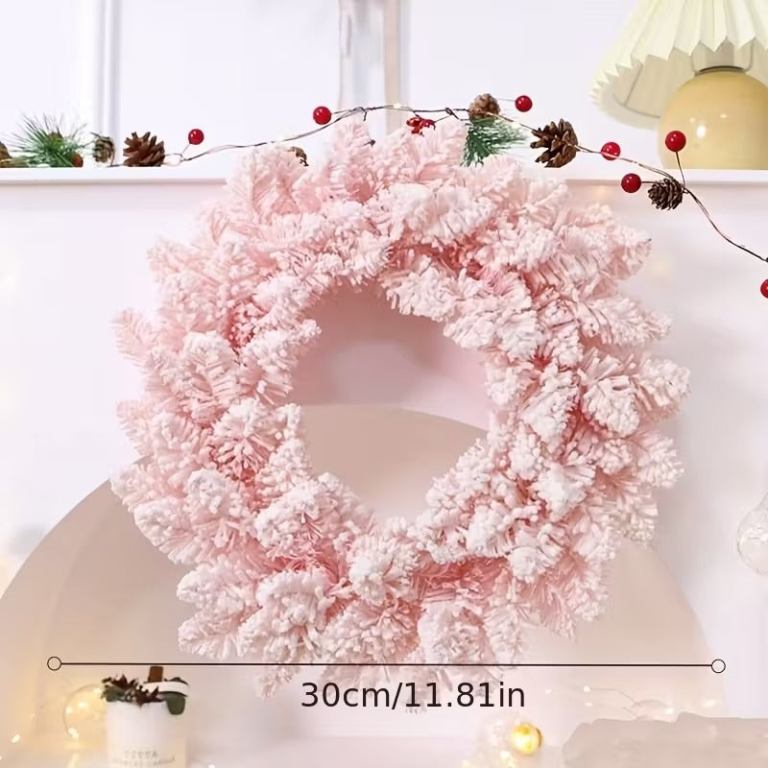 pink snowy pine christmas wreath pink snowy pine christmas wreath