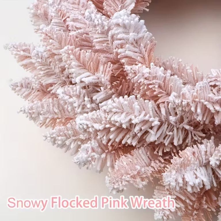 pink snowy pine christmas wreath pink snowy pine christmas wreath