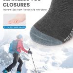 outdoormaster ski socks 3 pack merino wool, over the calf non slip cuff for men & women