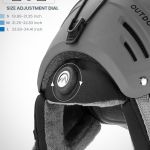 outdoormaster kelvin ii ski snow sport helmet | adjustable dial fit snowboard helmet for men women & youth,astm certified,14 vents matte gray m