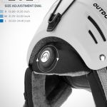 outdoormaster kelvin ii ski snow sport helmet | adjustable dial fit snowboard helmet for men women & youth,astm certified,14 vents matte white l