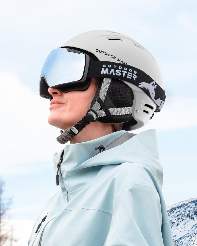 outdoormaster kelvin ii ski snow sport helmet | adjustable dial fit snowboard helmet for men women & youth,astm certified,14 vents matte white l