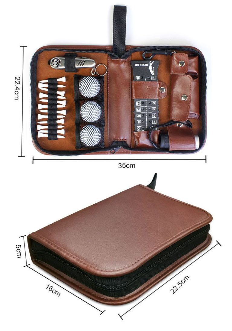 golf gifts for men and women, golf accessories set with hi end case, golf balls, rangefinder, golf tees, brush, multifunctional divot knife, scorer, golf ball clamp