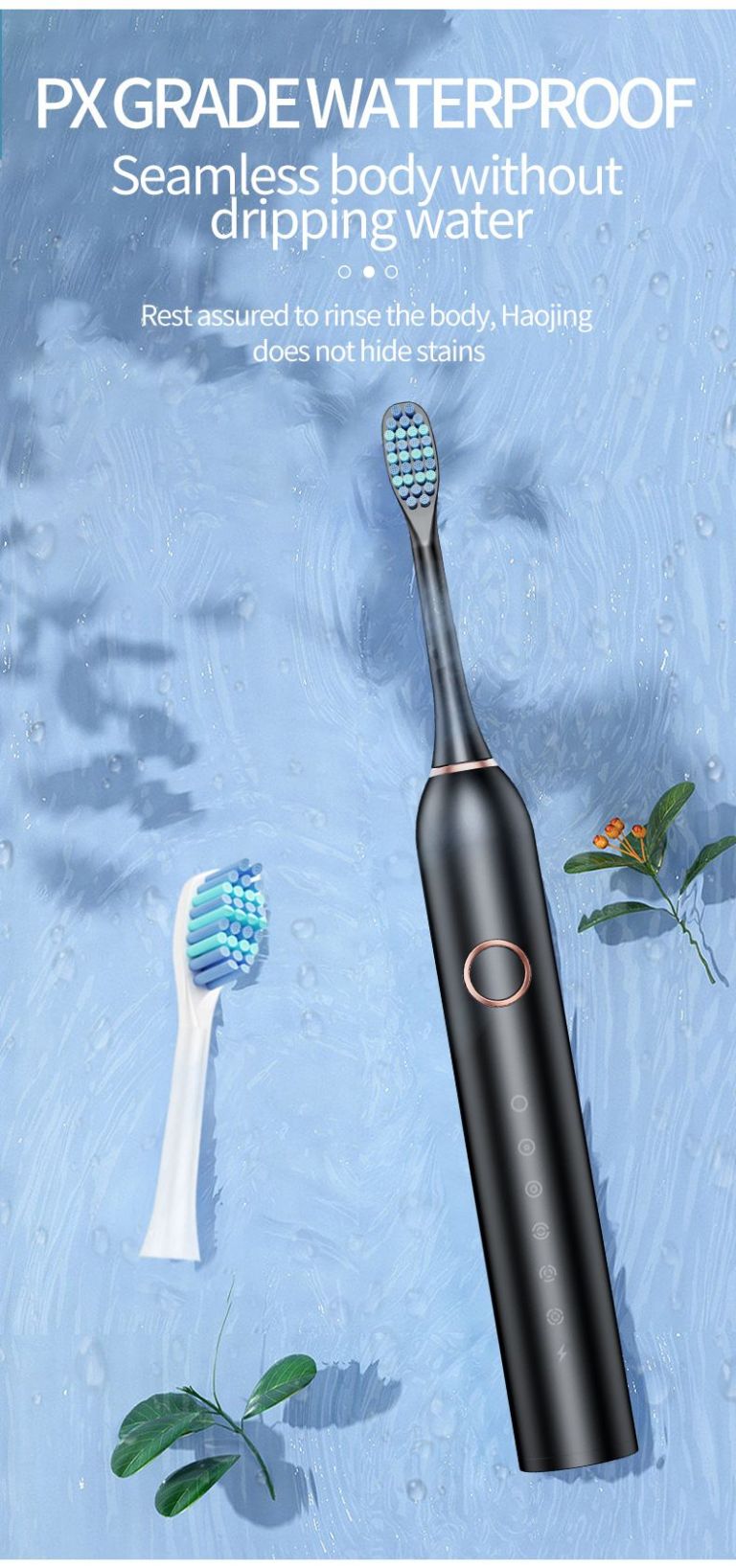 sonic electric toothbrush with 6 modes for professional dental care, deep cleaning and gum protection, ultra long battery life up to 180 days/black 4 brush head+storage box