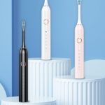 sonic electric toothbrush with 6 modes for professional dental care, deep cleaning and gum protection, ultra long battery life up to 180 days/black 4 brush head+storage box