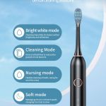 sonic electric toothbrush with 6 modes for professional dental care, deep cleaning and gum protection, ultra long battery life up to 180 days/white 4 brush head+storage box