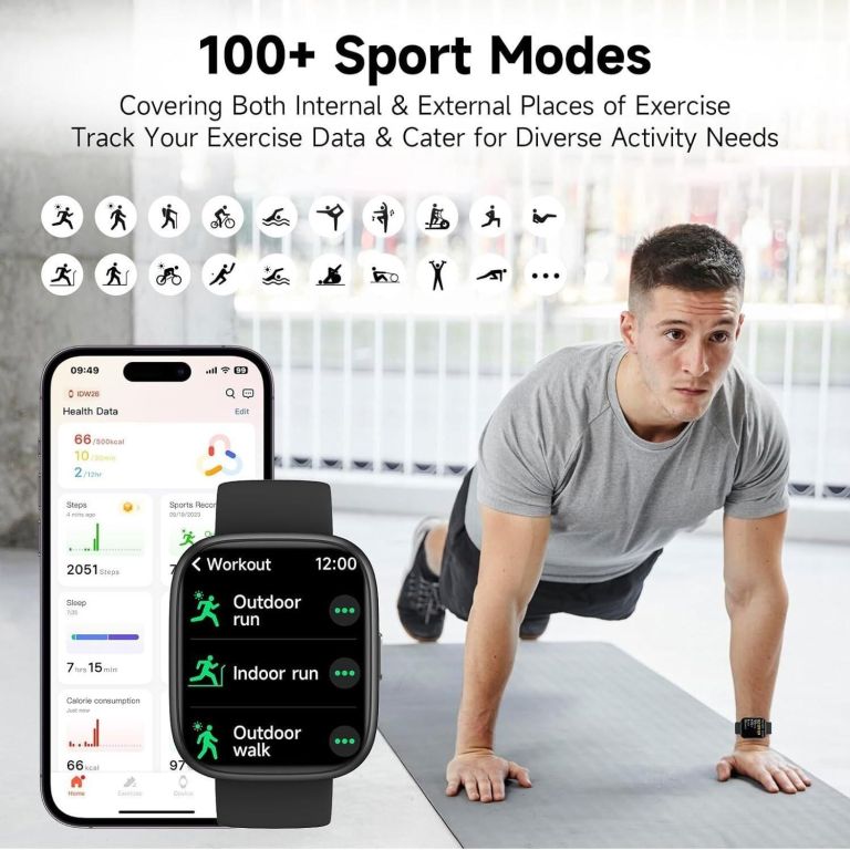 smartwatch voice assistant bluetooth calling health monitoring step tracking message alerts/black smartwatch voice assistant bluetooth calling health monitoring step tracking message alerts/black