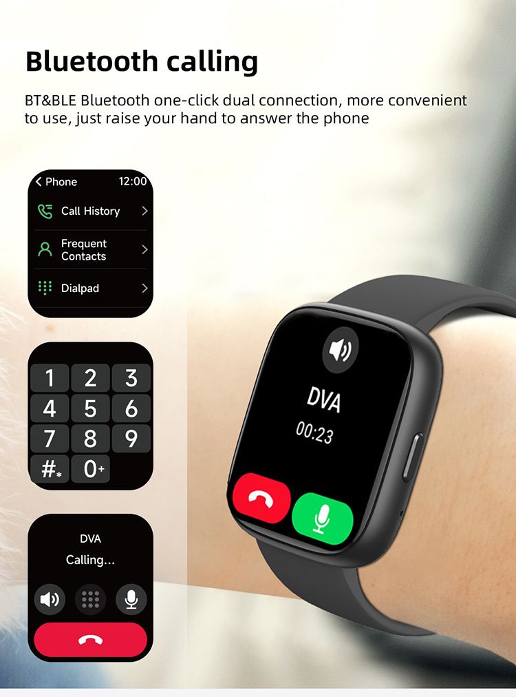 smartwatch voice assistant bluetooth calling health monitoring step tracking message alerts/black smartwatch voice assistant bluetooth calling health monitoring step tracking message alerts/black